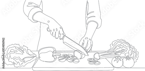 Person cutting vegetables on a cutting board