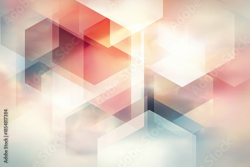 Abstract geometric hexagonal pattern with soft light and gradients, representing futuristic digital technology and design concepts