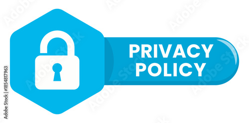 Privacy Policy: A visual representation of privacy and data security. The design uses a padlock symbol to show secure information. It inspires confidence in a digital environment.