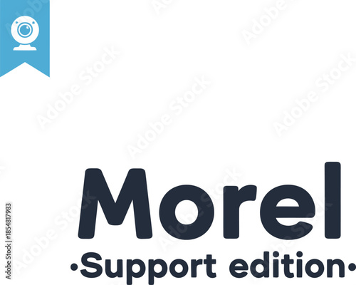 Morel Support edition vector typography design white black teal on transparent background for nature foraging apparel t-shirt sticker print community hobby gift creative svg