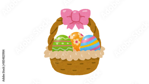 Vector illustration easter eggs in a basket