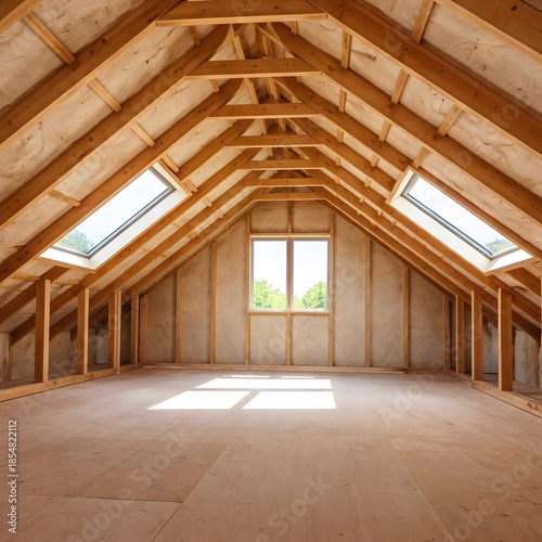 Unfinished attic interior representing home renovation, real estate development, construction planning, architectural transformation, and modern living upgrades.