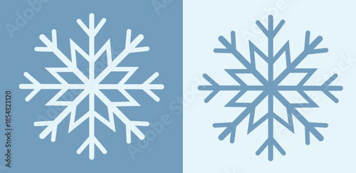 Minimalist snowflake icons for winter and Christmas design