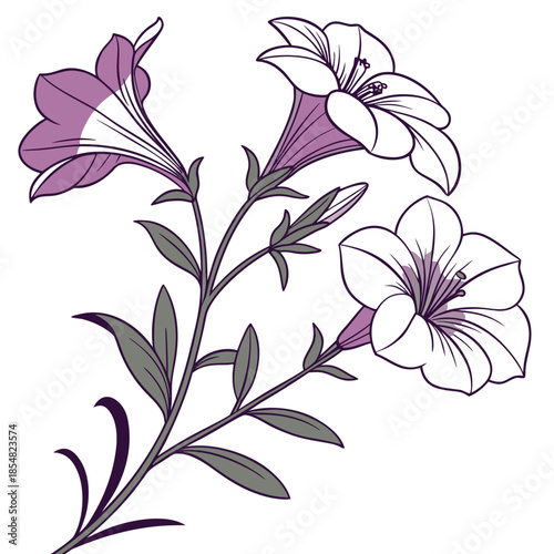 floral background with calibrachoa superbells plum