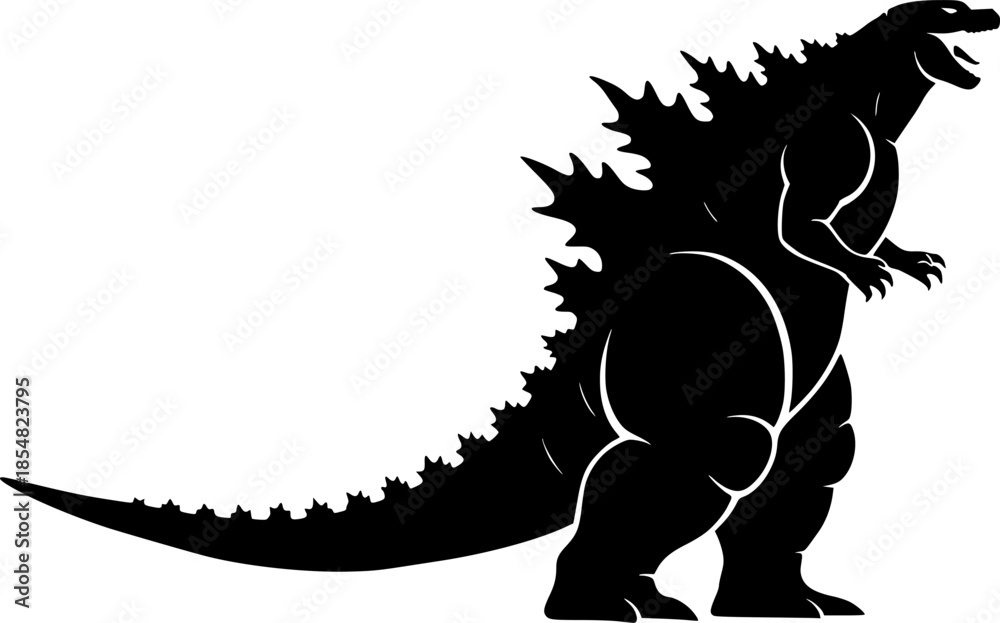 Fototapeta premium Mythical Monster Creature Vector Silhouette Illustration 