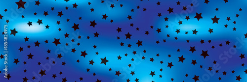 Dark BLUE vector pattern with christmas stars. Stars on blurred abstract background with gradient. The pattern can be used for new year ad, booklets.