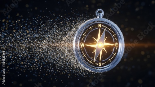 Wallpaper Mural Conceptual navigation and strategic direction with a dazzling compass illustration Torontodigital.ca