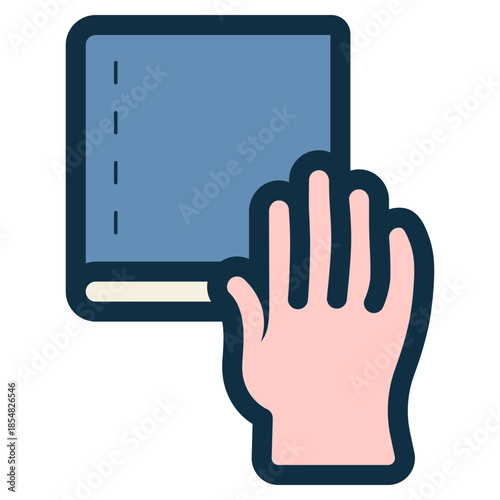 faithful hand to holy book icon