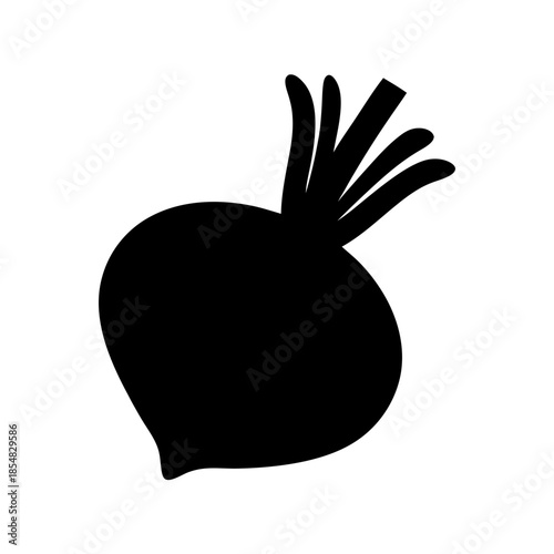 Simple black radish illustration