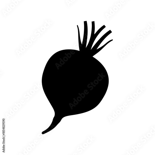 Black silhouette of a radish