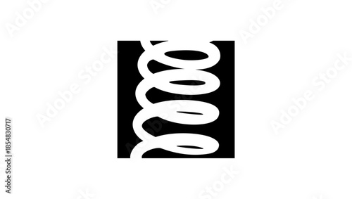 elasticity symbol, black isolated silhouette