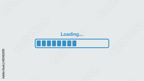 Blue loading bar with progress indicator on white background.