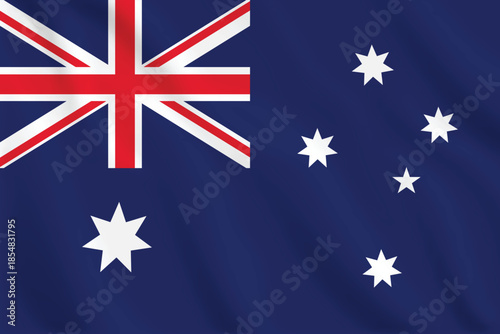 3d illustration waving flag of Australia. Vector flag of Australia. Symbol of Australia.