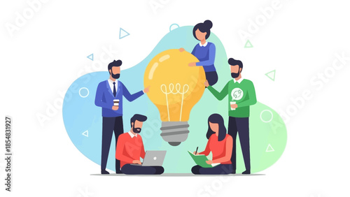 vector man and woman in office teamwork illustration icon