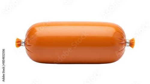 Fotografie Smoked sausage chub isolated PNG on transparent background, processed meat produ