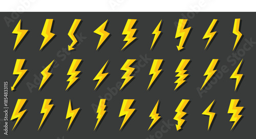 thunder bolt flash icon, flash lightning bolt icon - Electric power icon symbol - Power energy icon sign in filled, thin, line, outline and stroke style for apps and website