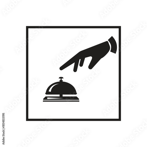 Bell icon collection. Bell icon symbols for services, reception, hotels, customers, guests, and restaurants. Ringing bell signs in line and flat styles. Vector illustration.