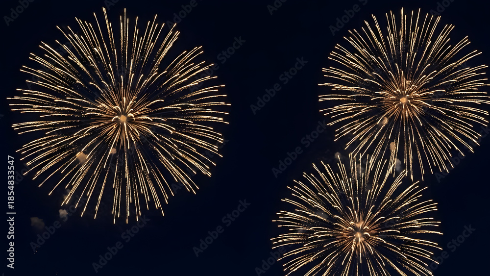 Obraz premium Vibrant fireworks illuminating the night sky