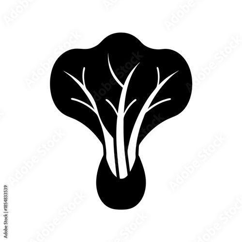 Black and white broccoli silhouette