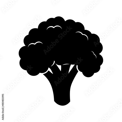 Black silhouette of broccoli