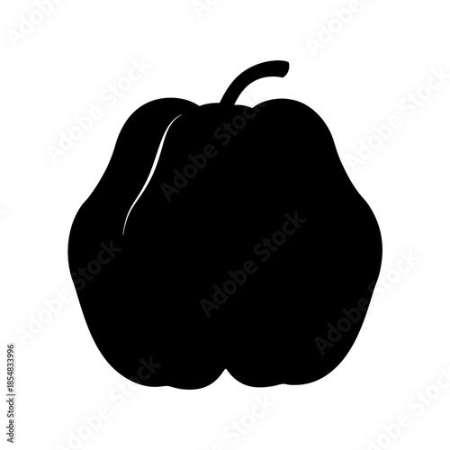 Silhouette of a single bell pepper