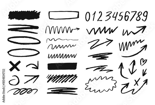 Hand-Drawn Arrows Scribbles Shapes Icons for Designers