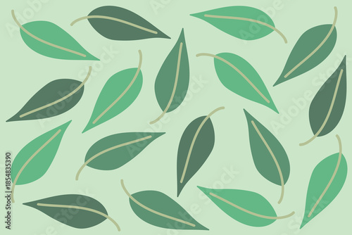 Scattered leaf vector — soothing abstract botanical decorative digital wallpaper, and virtual meeting background (for decorative digital use only)