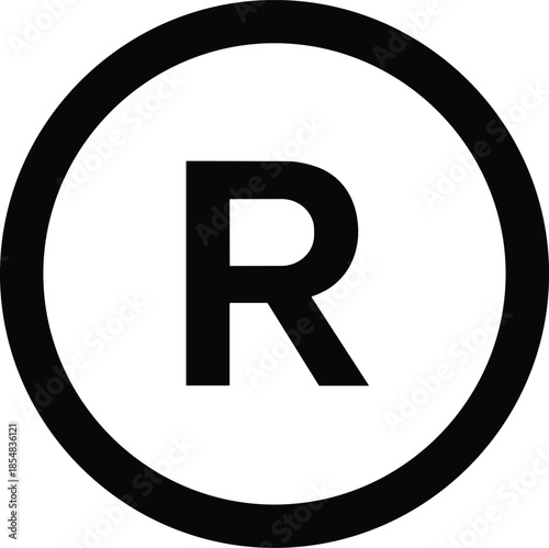 Registered trademark symbol vector illustration, intellectual property protection icon, branding and copyright concept, legal rights design, circle R logo mark graphic art