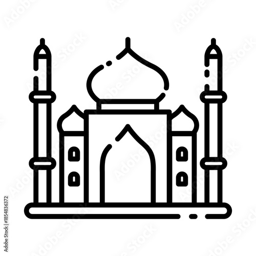 Taj Mahal India Landmark Icon Vector Illustration
