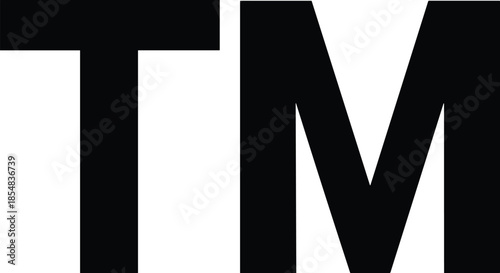 Trademark symbol vector illustration, bold TM letters design, intellectual property concept, branding and copyright protection icon, legal rights logo, business identity graphic