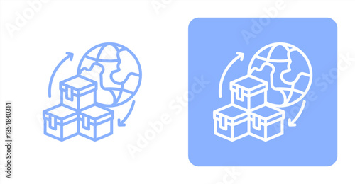 Supply Line , Two-tone color and contrasting background icon illustration