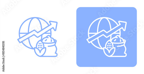 Investment Line , Two-tone color and contrasting background icon illustration