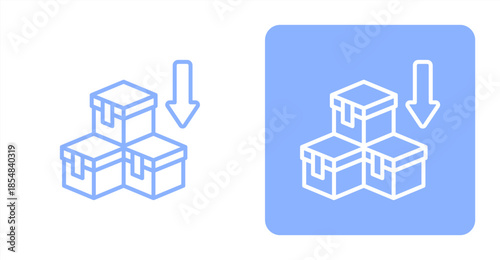 Import Line , Two-tone color and contrasting background icon illustration