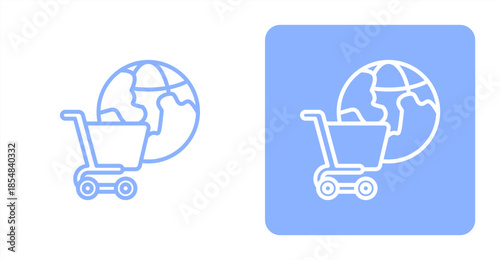 Market Line , Two-tone color and contrasting background icon illustration