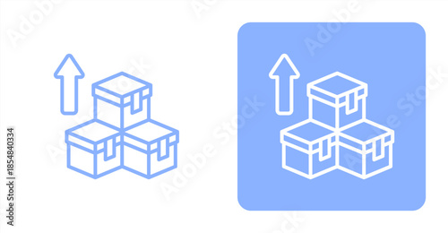 Export Line , Two-tone color and contrasting background icon illustration