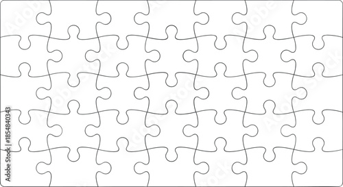 Minimal jigsaw puzzle pattern seamless vector illustration clean outline puzzle pieces background for problem solving concept education branding design
