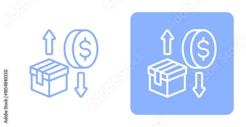 Inflation Line , Two-tone color and contrasting background icon illustration