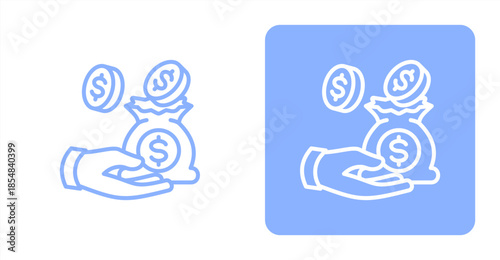 Capital Line , Two-tone color and contrasting background icon illustration