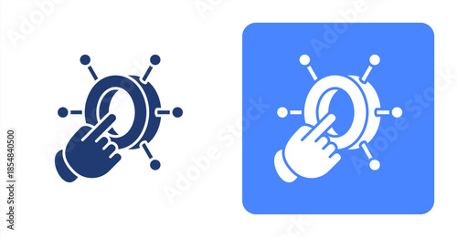 Digital Glyph , Two-tone color and contrasting background icon illustration