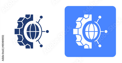 Technology Glyph , Two-tone color and contrasting background icon illustration