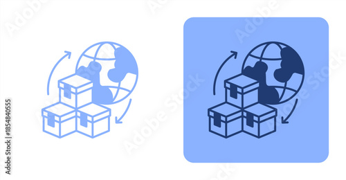 Supply Mixed , Two-tone color and contrasting background icon illustration