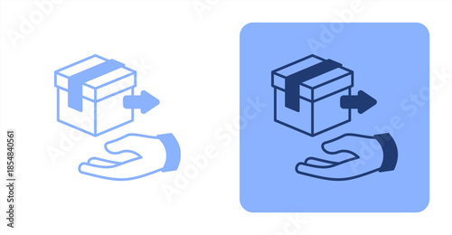 Demand Mixed , Two-tone color and contrasting background icon illustration