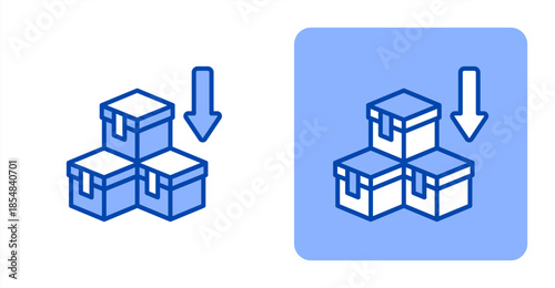 Import Line Color , Two-tone color and contrasting background icon illustration