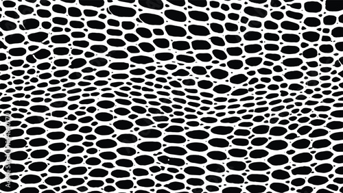 Abstract organic pebble pattern vector background with irregular stones texture black and white seamless design modern minimalist illustration
