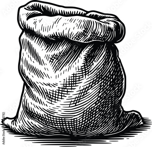 Gunny sack vector hand drawn illustration