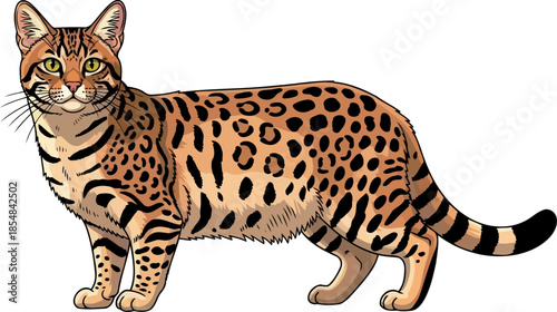 leopards whisper a domestic felines wild heart and striking elegance, vector isolated on transparent background