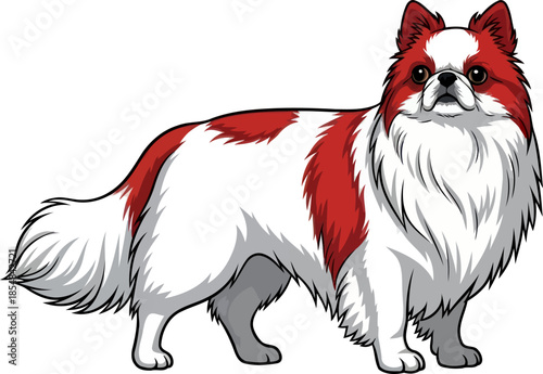 oriental elegance the japanese chins majestic presence and undeniable charisma unveiled, vector isolated on transparent background