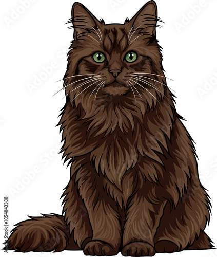 velvet fur, jade gaze the regal essence of a beloved companion, vector isolated on transparent background
