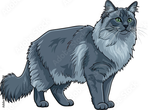 whispers of the wild a plush blue cats serene, observant spirit, vector isolated on transparent background