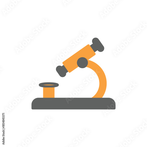 Microscope flat icon for science, laboratory and research concepts. Clean vector design for education, medical, biology apps, UI, websites and digital science projects.